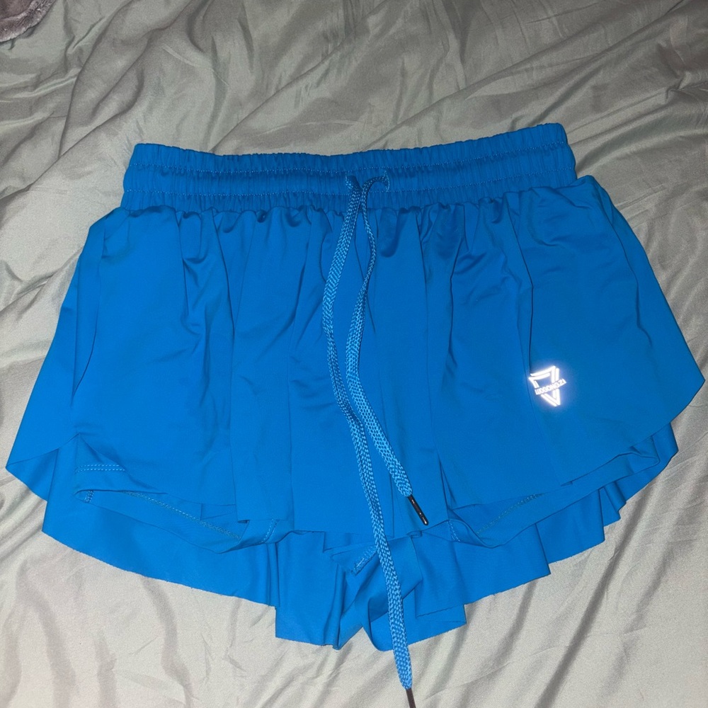 Blue Flowy Shorts